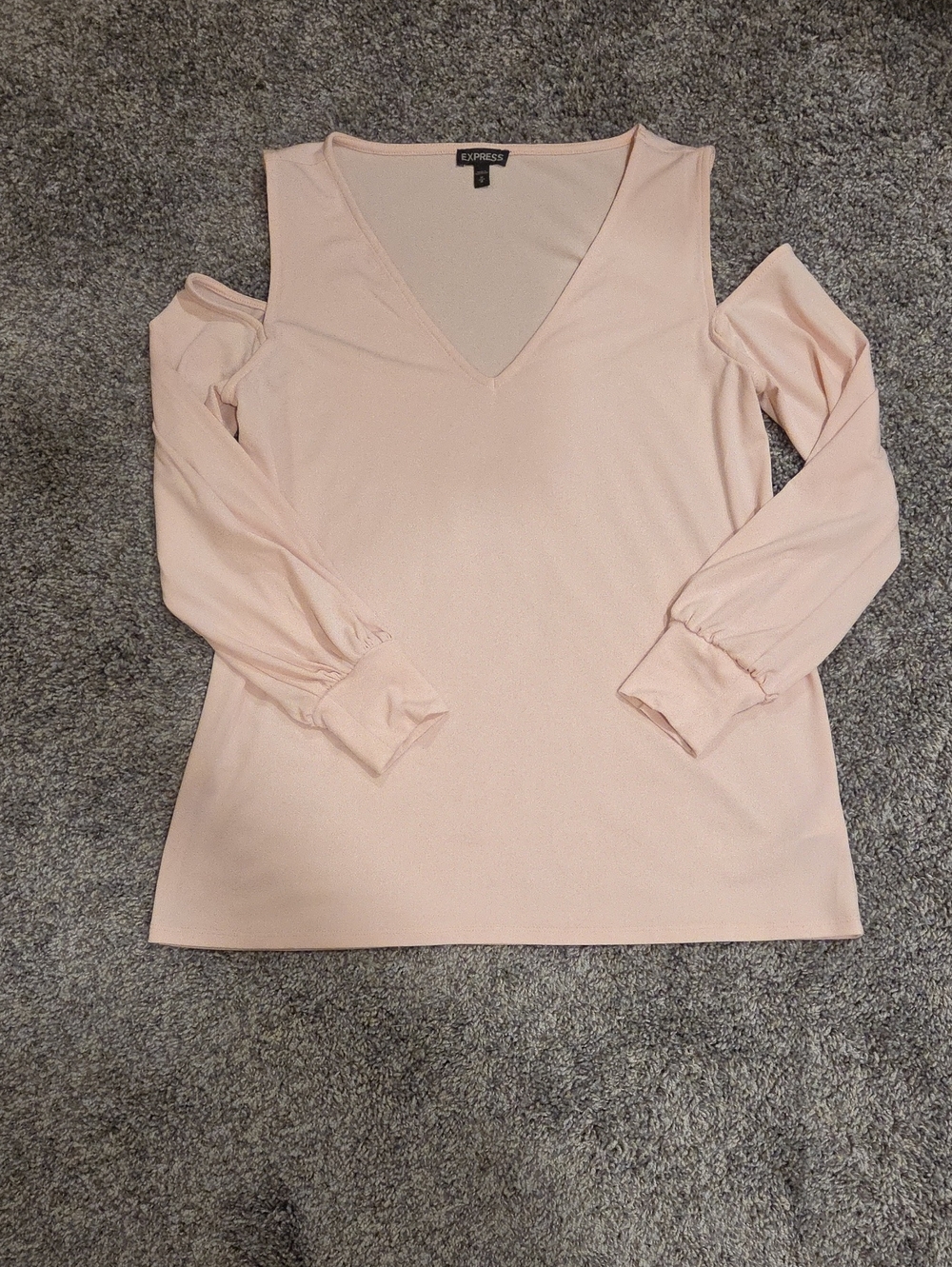 Express Baby Pink Cold Shoulder Top Size M